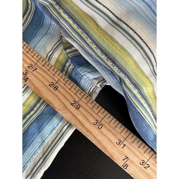 TOMMY BAHAMA XXL Men Button Up Multicolored Striped Shirt 100% Silk Cruise F10 - Picture 6 of 8